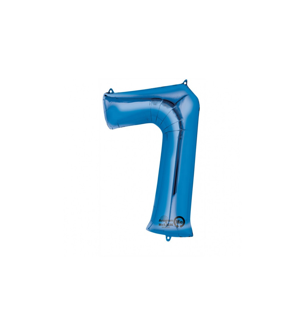 Fóliový balónek modrý - velké číslo 7