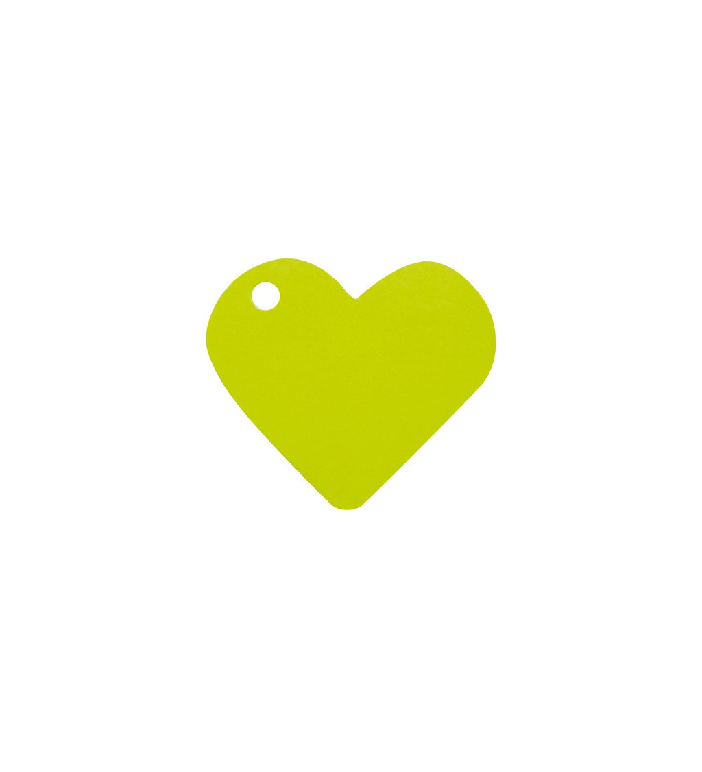 Jmenovka srdce - zelená