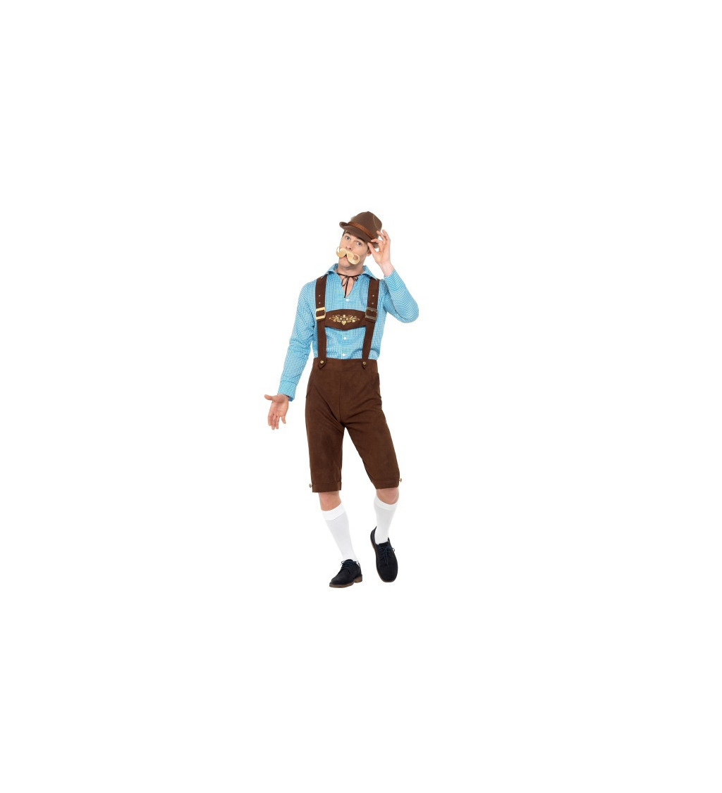 Pánský kostým - Bavorák s kostkovanou košilí