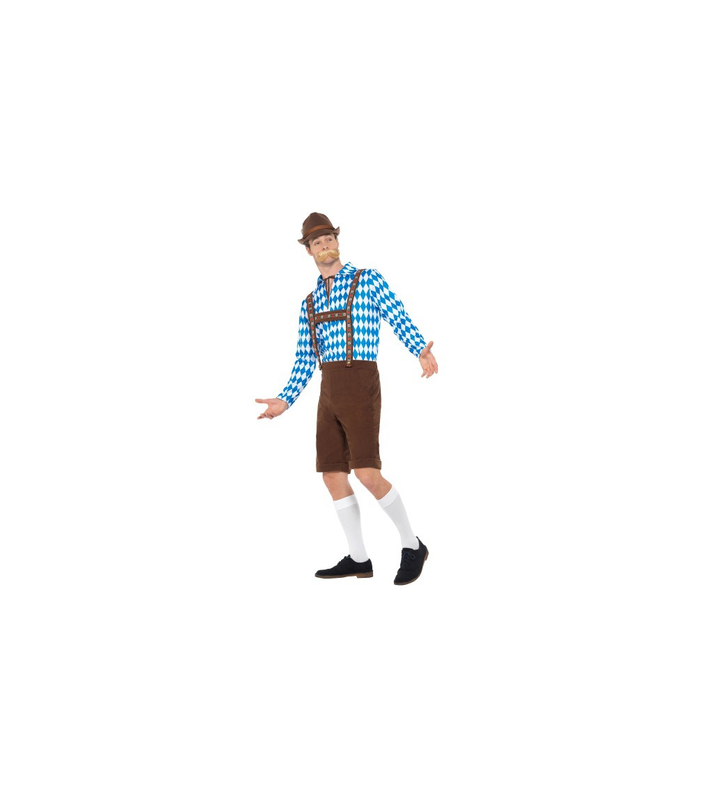 Pánský kostým - Bavorák s kostkovanou košilí