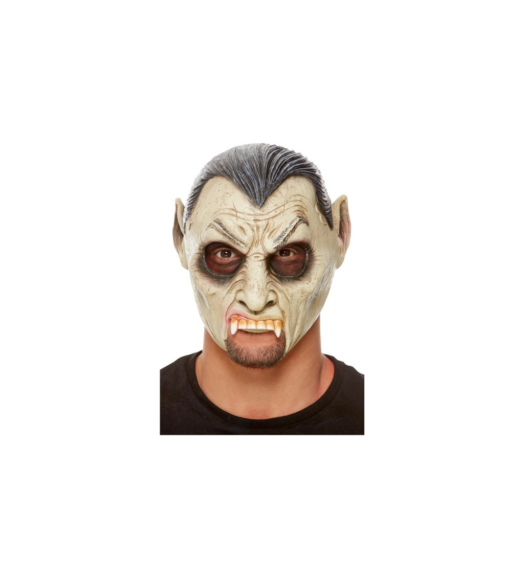 Latexová maska upíra - šedá
