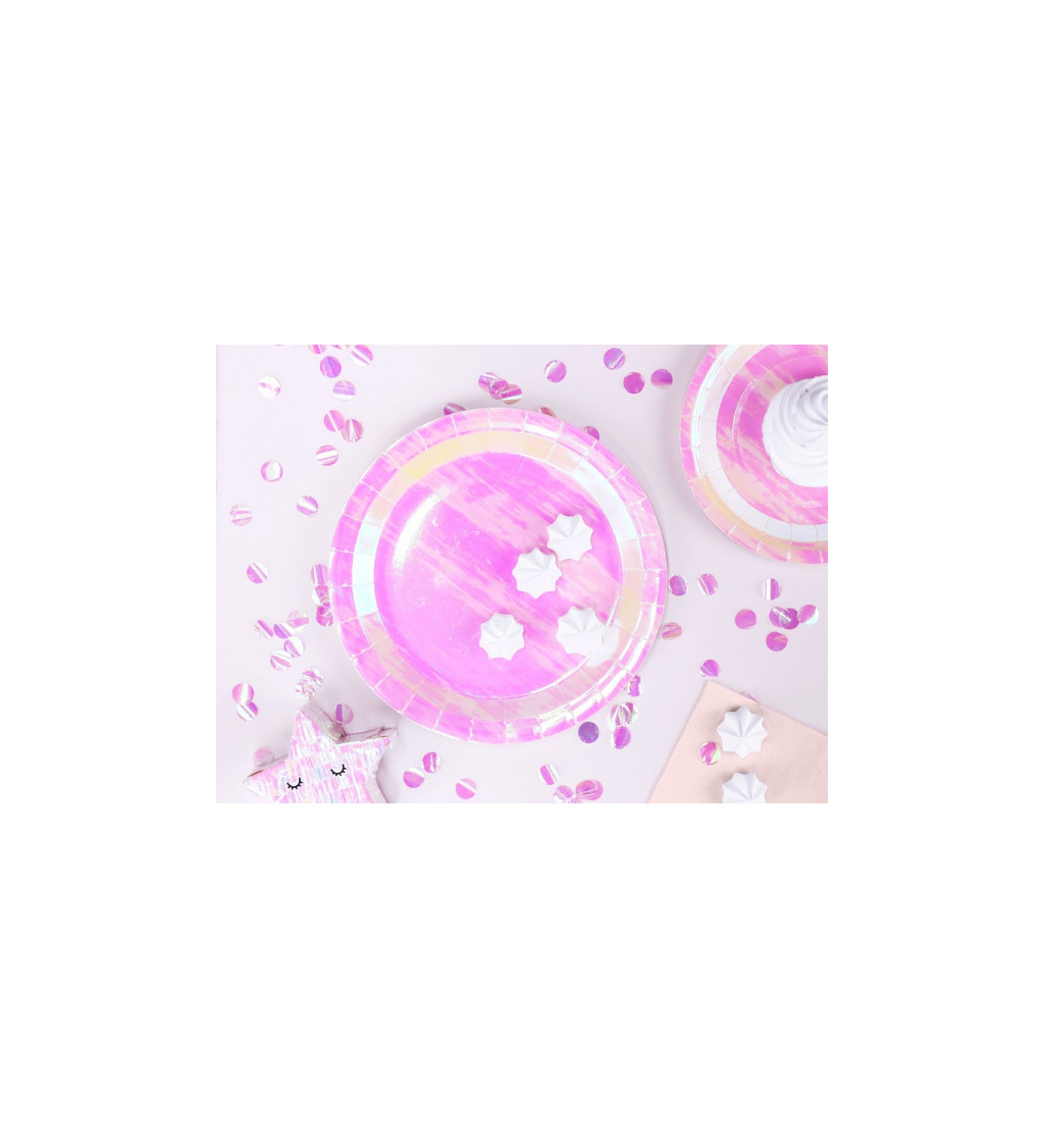 Papírové talíře - růžový II