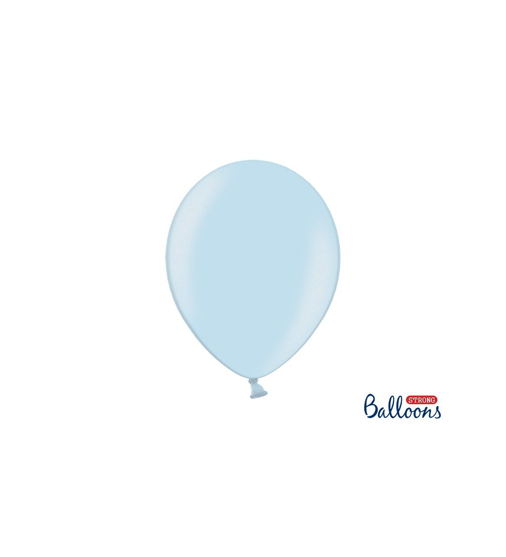 Balónek metalický - světle modrý - 10 ks