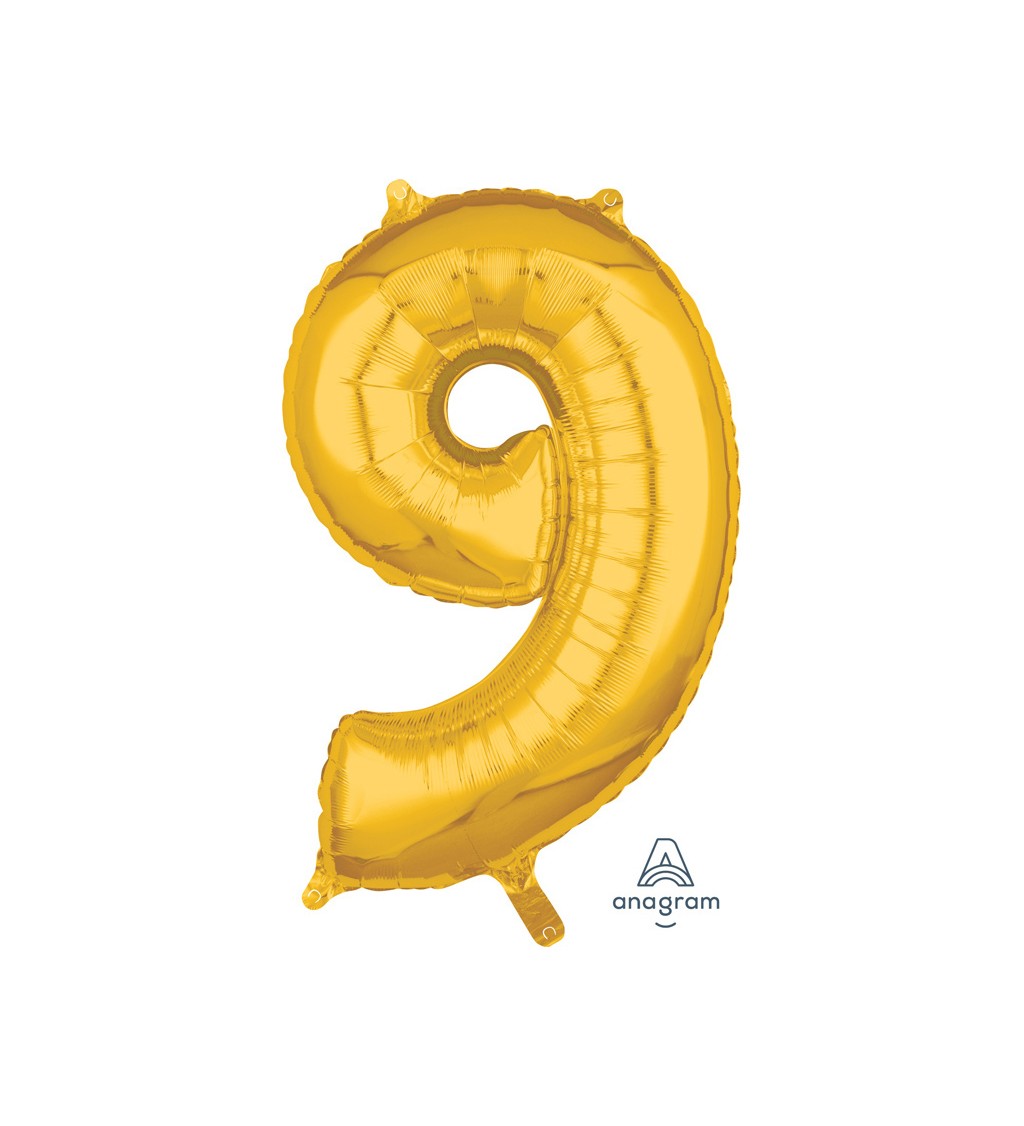 Fóliový balónek zlatý - číslo 9