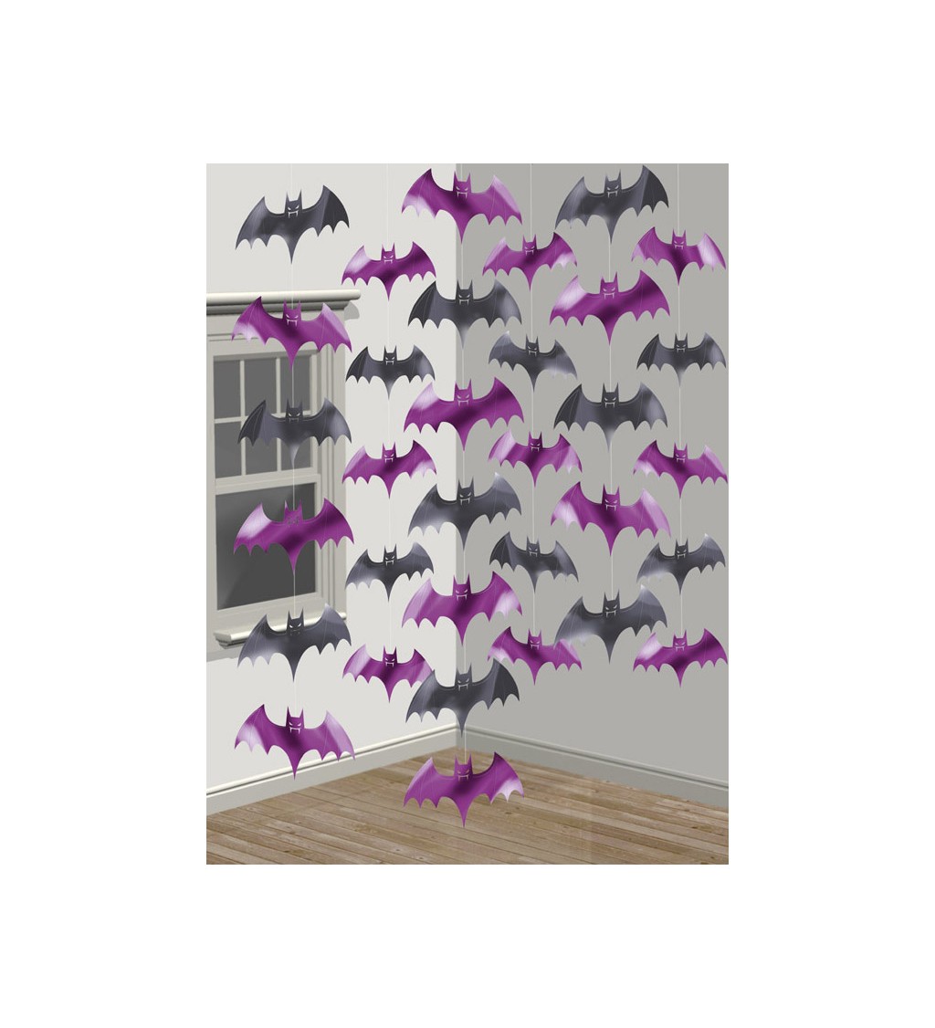 Závěsná dekorace - Barevní netopýři