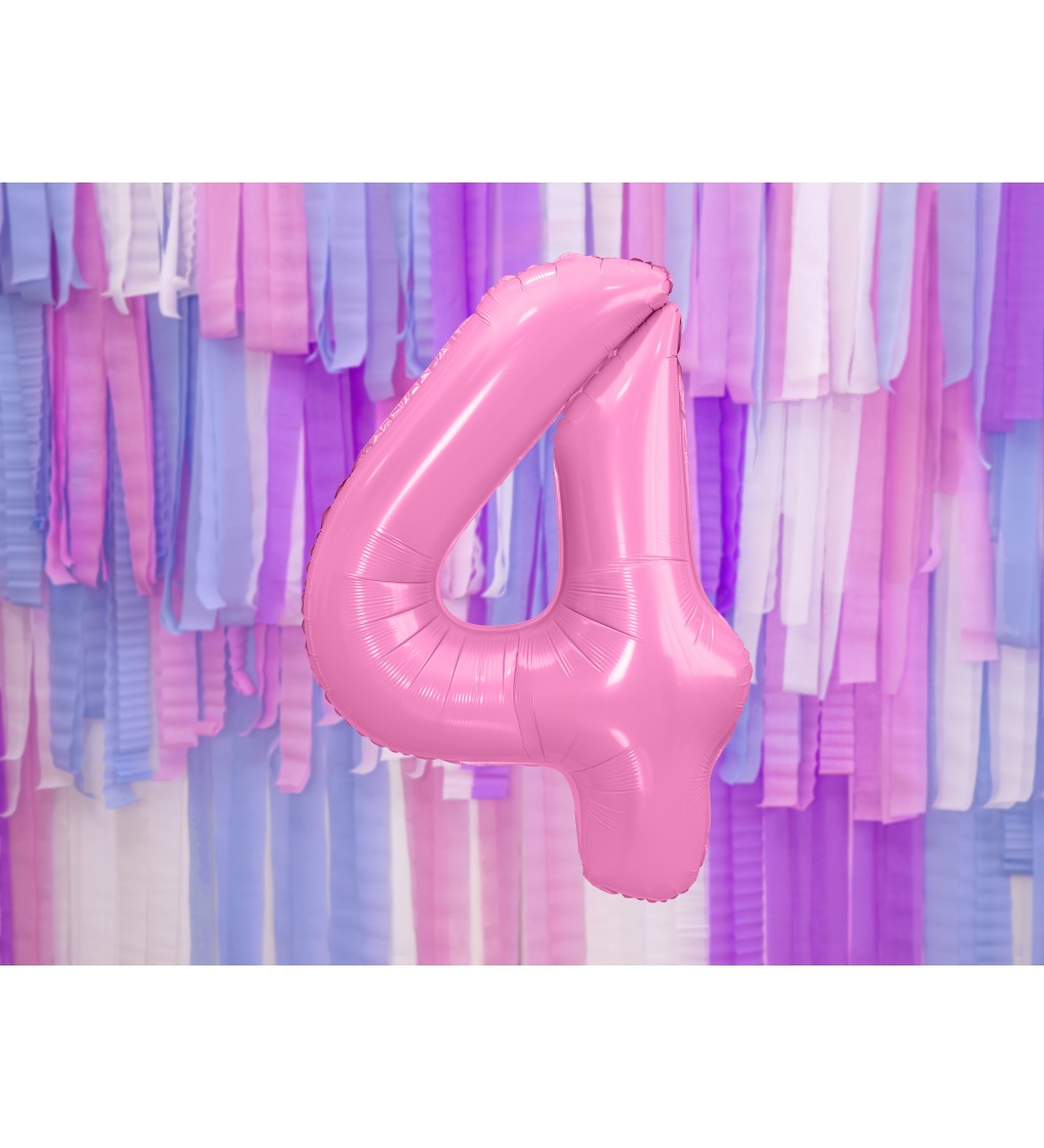 Fóliový balónek 4 - světle růžový