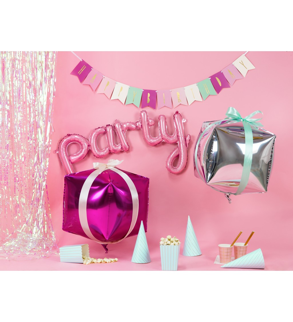Růžový fóliový balónek Party