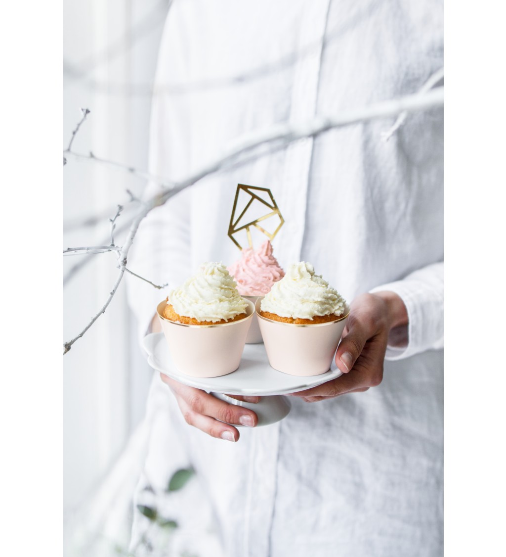 Košíčky na cupcaky - řůžovo zlaté