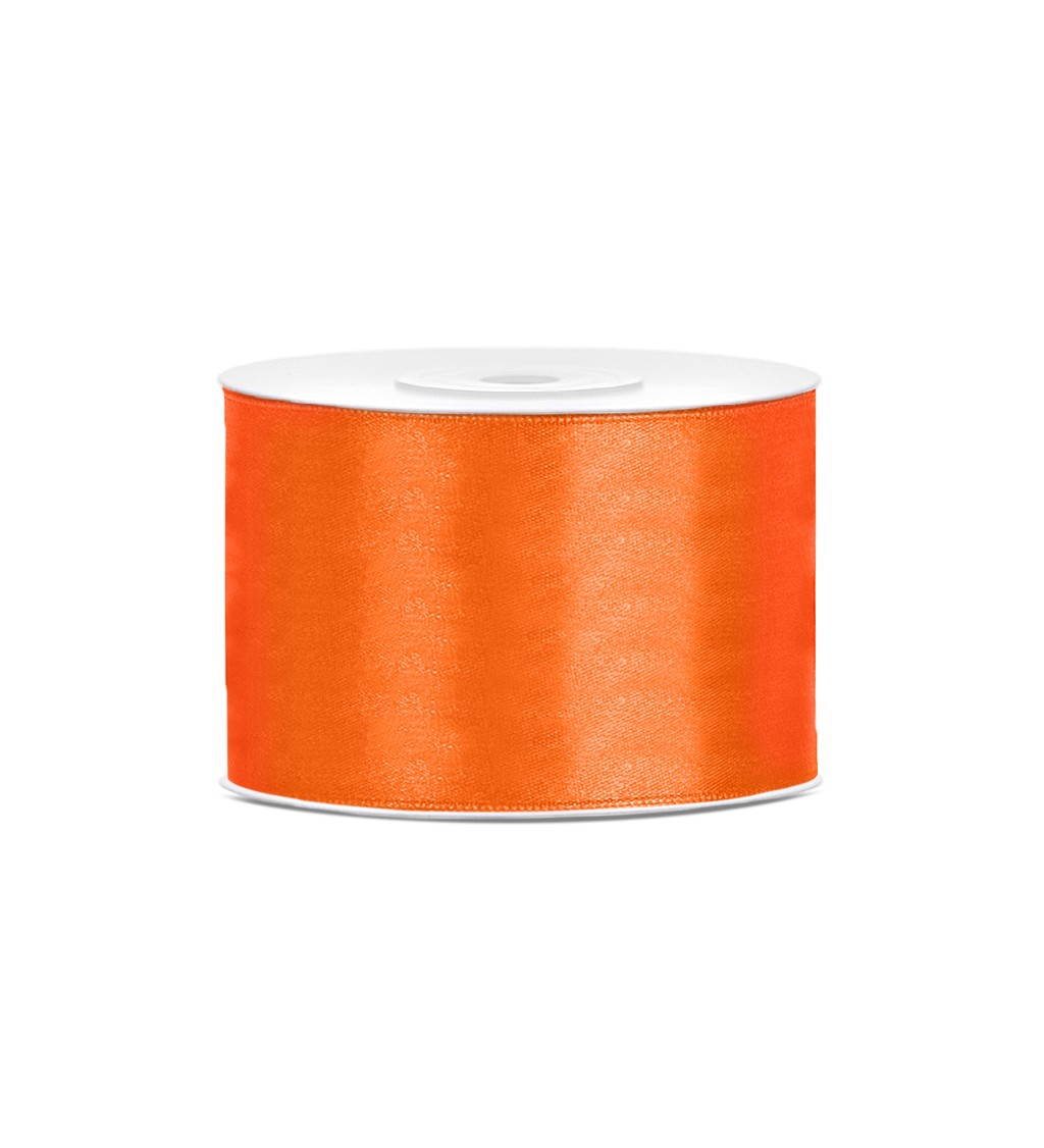 Saténová stuha - 50 mm - oranžová