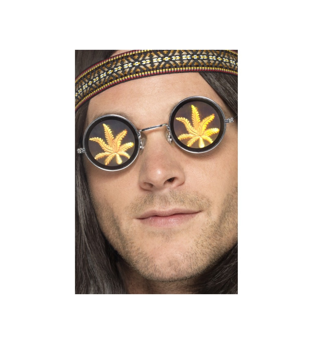 Hippies brýle s ganja listem