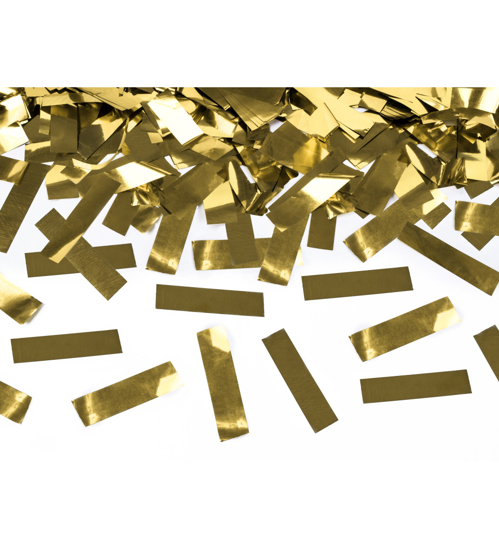 Vystřelovací konfety proužky - zlaté