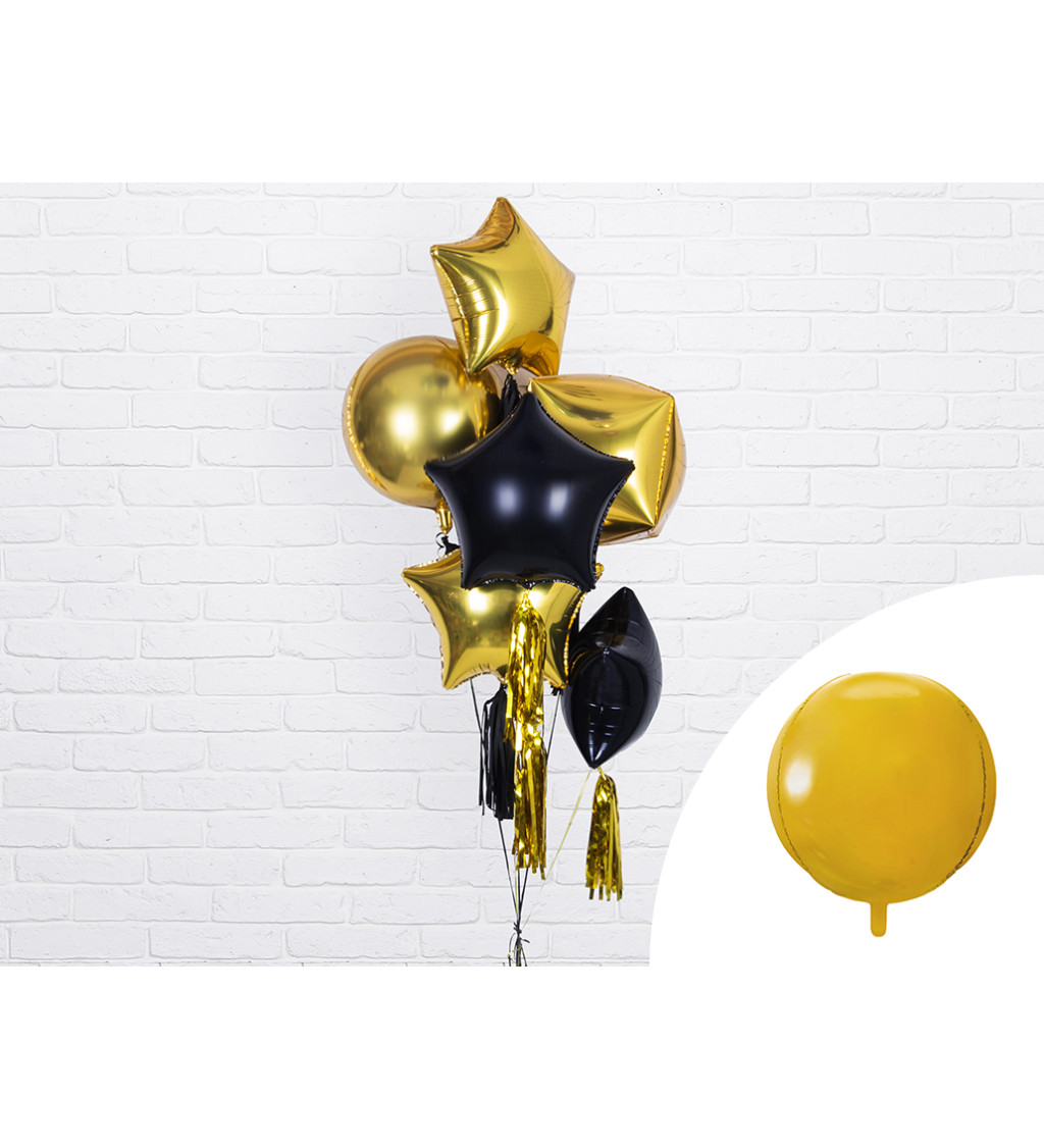Kulatý fóliový balónek - zlatý