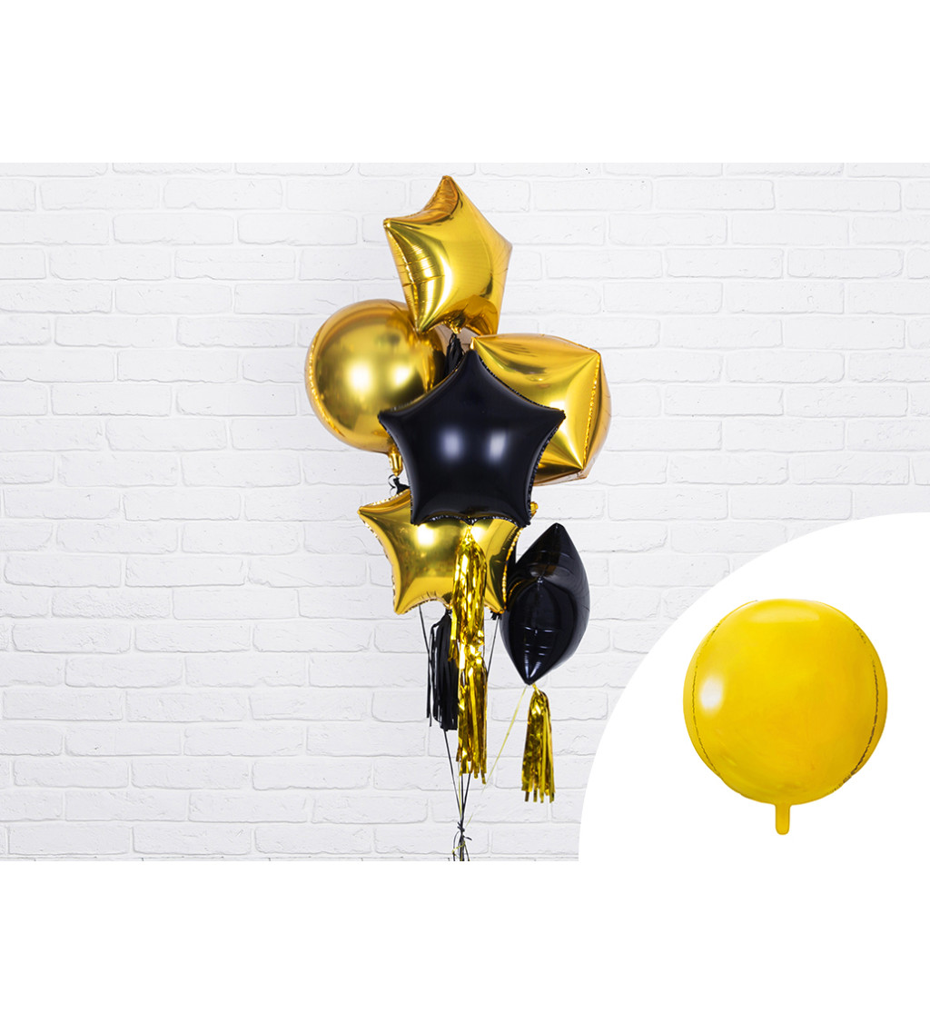 Kulatý fóliový balónek - zlatý