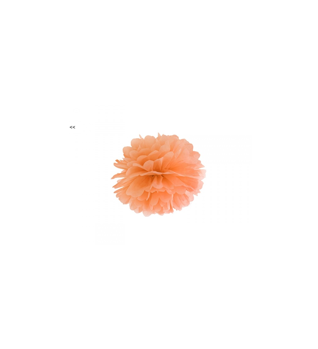 Dekorace koule pom pom - oranžová