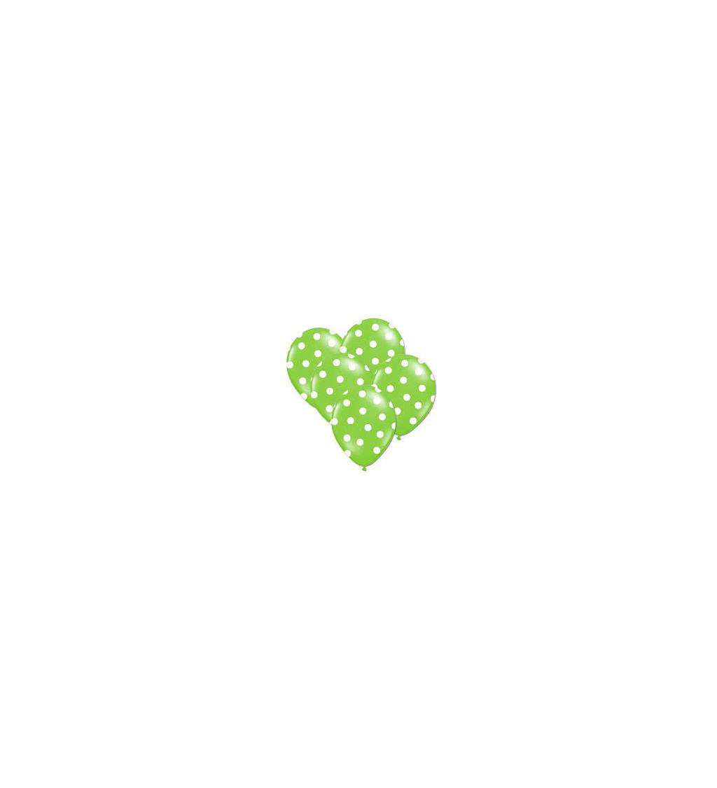 Balónky pastelové zelené - bílé puntíky - 50 ks