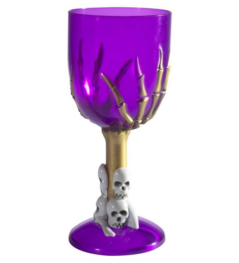 Strašidelný pohár na víno - fialový
