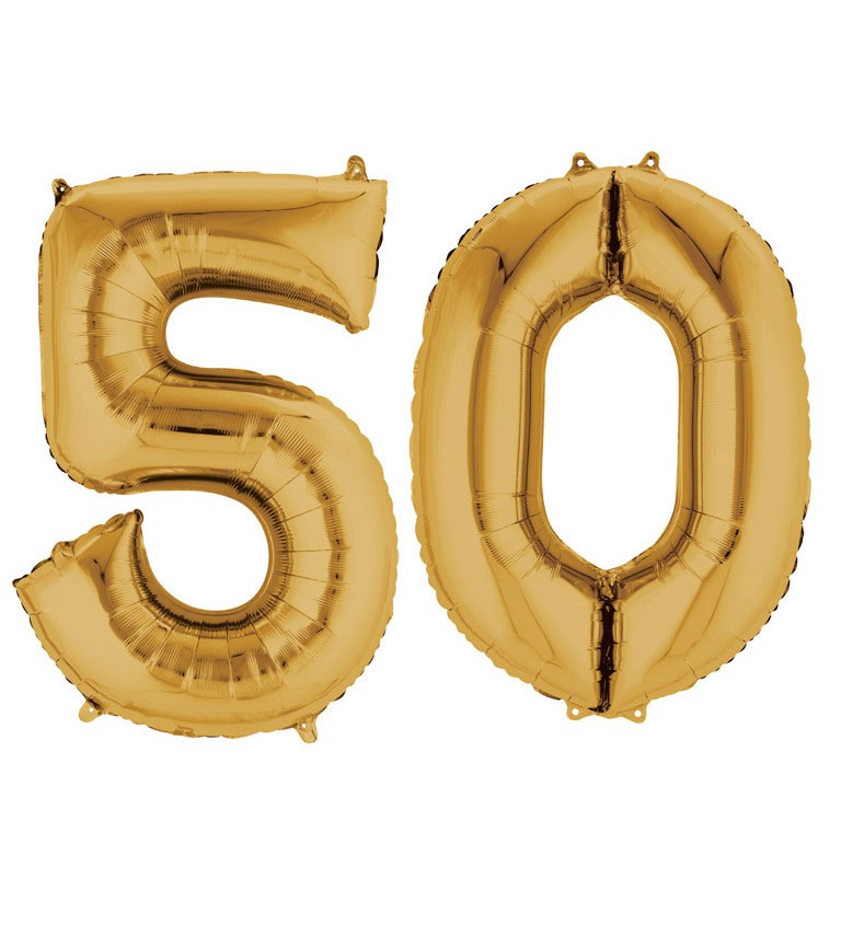 Fóliové balónky zlaté - velké číslo 50