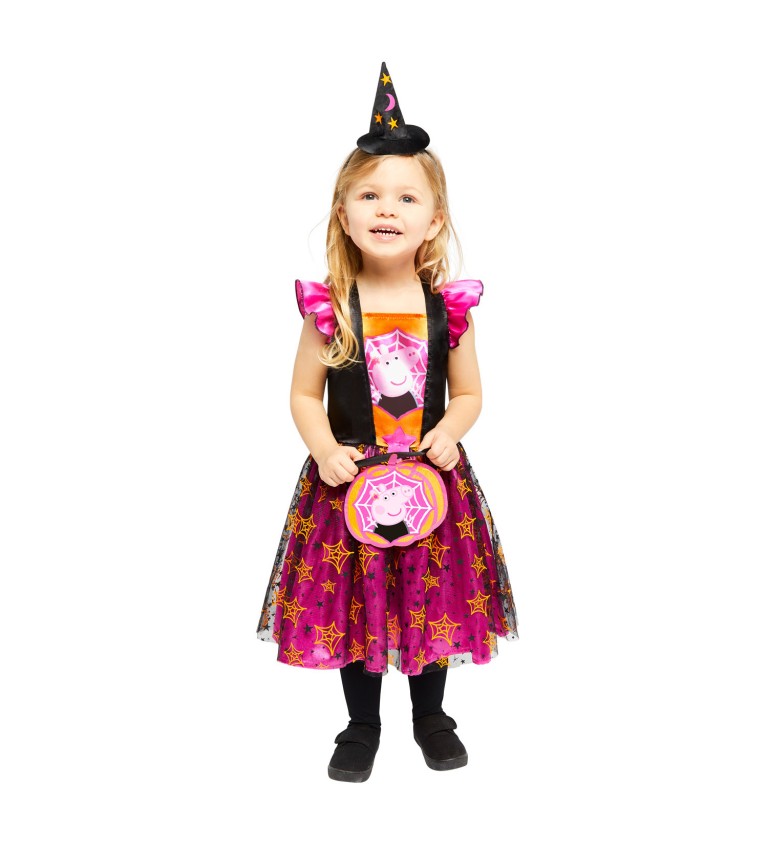 Dětský čarodějnický kostým prasátko Pepa(3-4 roky)