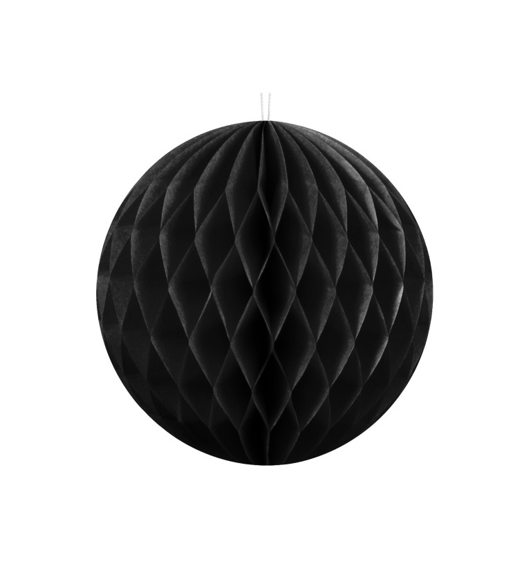 Papírová koule - černá, 10 cm