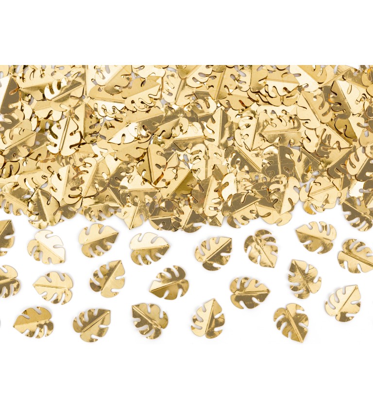 Konfety zlaté metalické lístečky