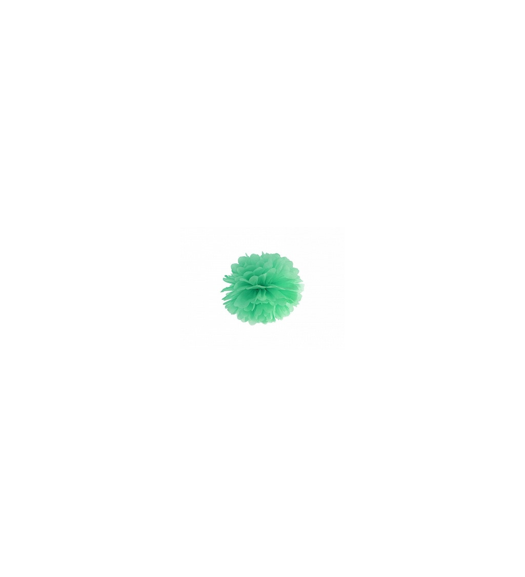 Dekorace koule pom pom - mátová zelená