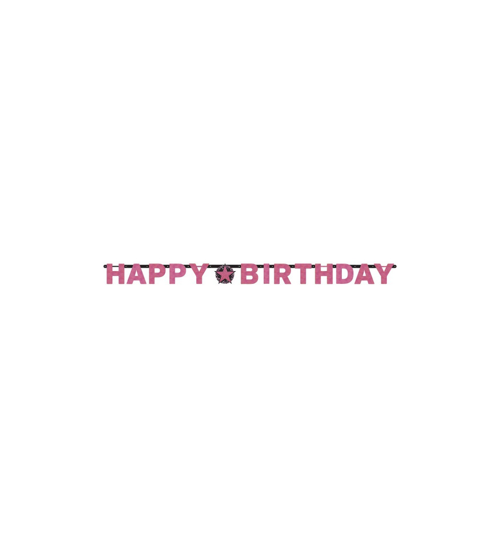 Letter Banner Sparkling Celebrations pink Happy Birthday