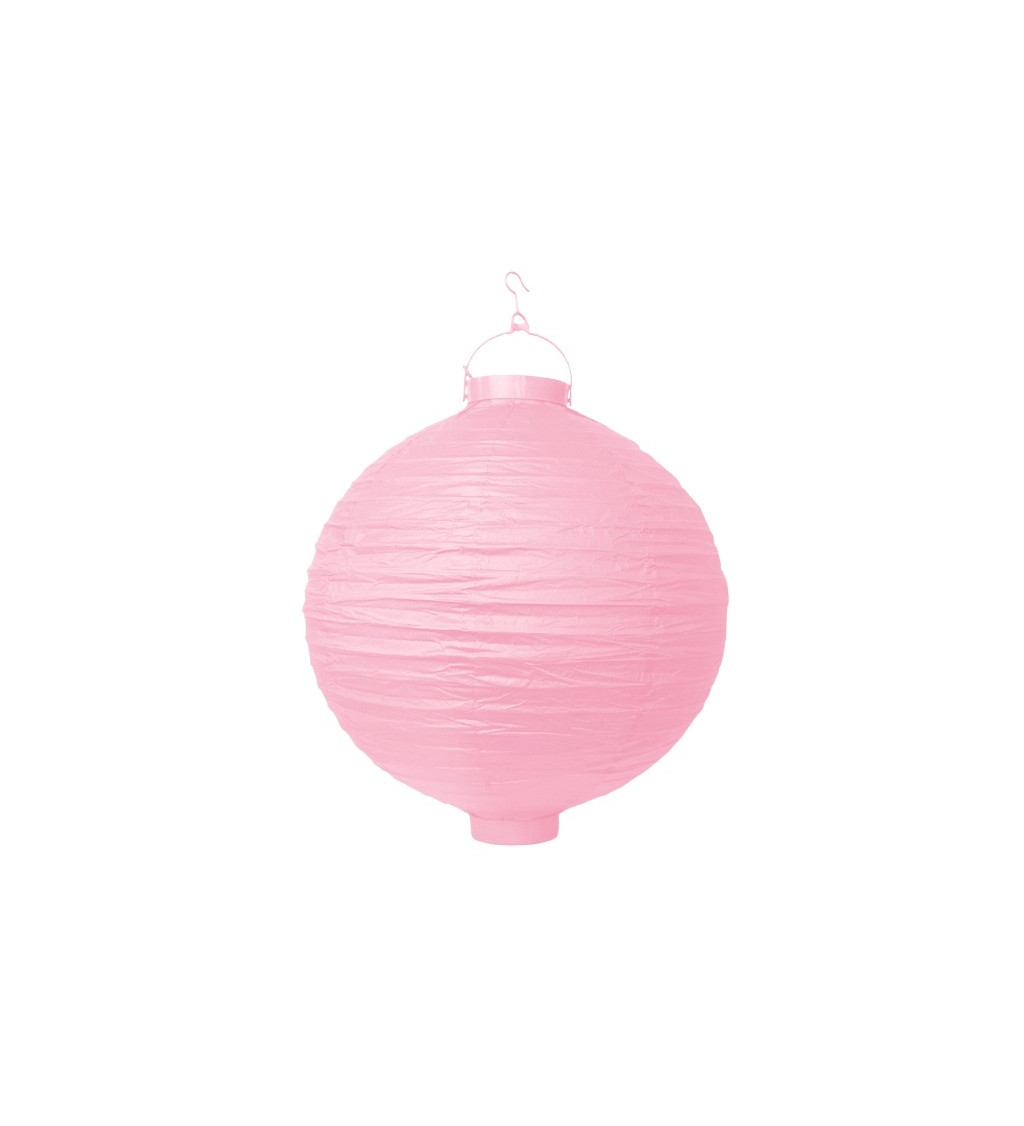 Papírový lampion - světle růžový