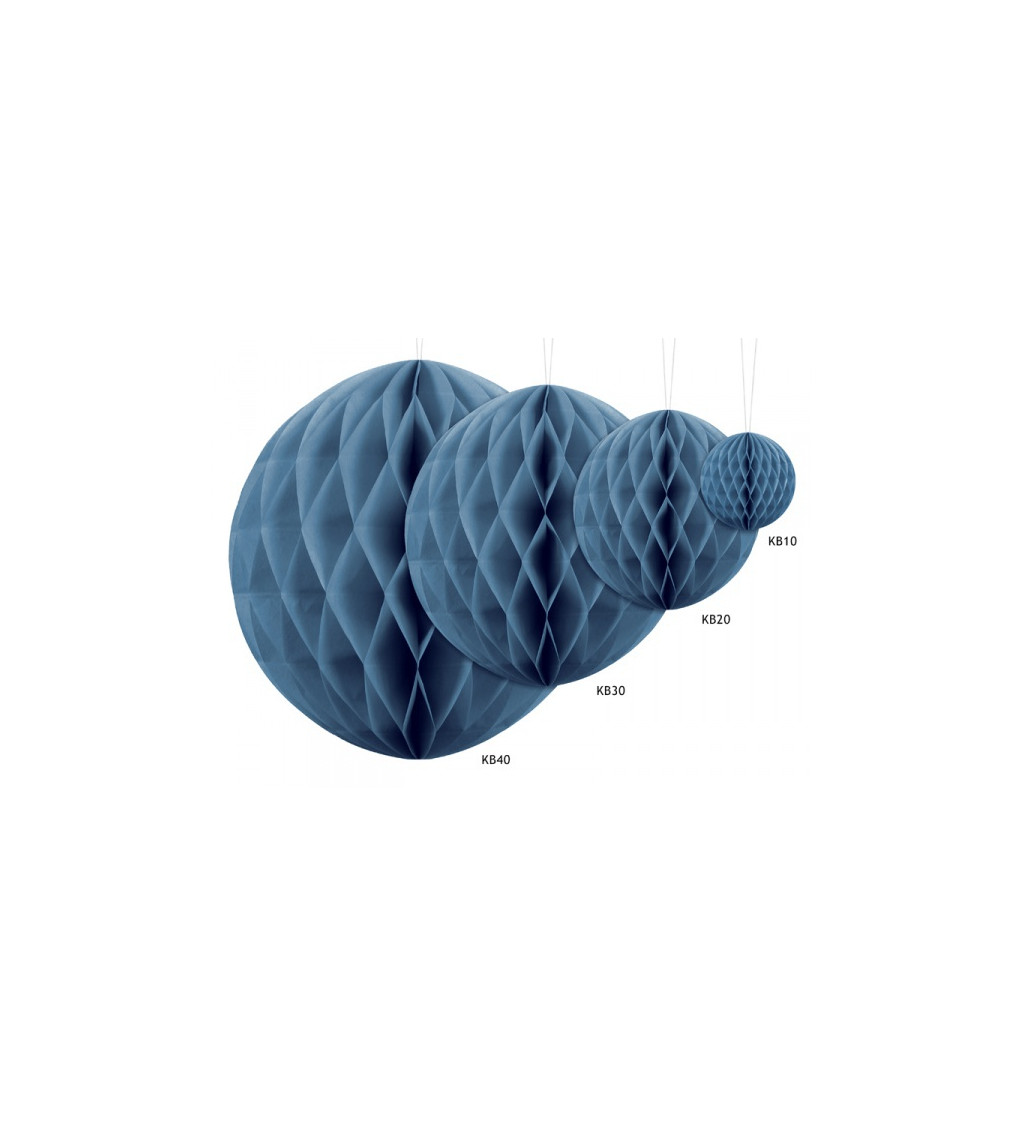 Papírová koule - modrá, 20 cm