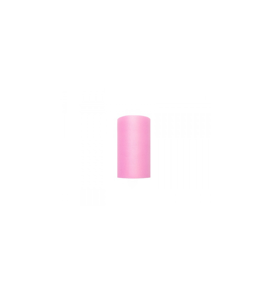 Dekorační tyl - světle ružový, 8 cm