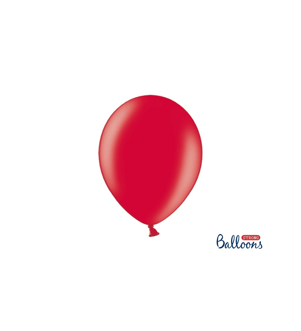 Balónek metalický - červený - 10 ks