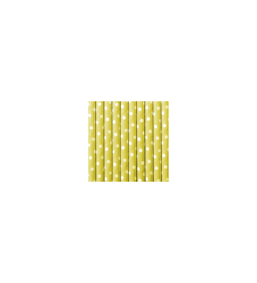 Brčka s puntíky - žlutá