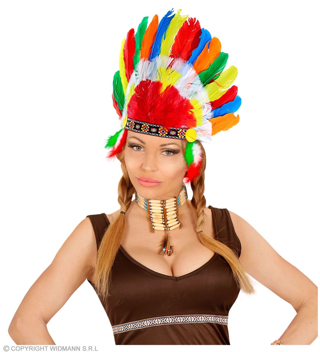 Barevná indiánská čepice