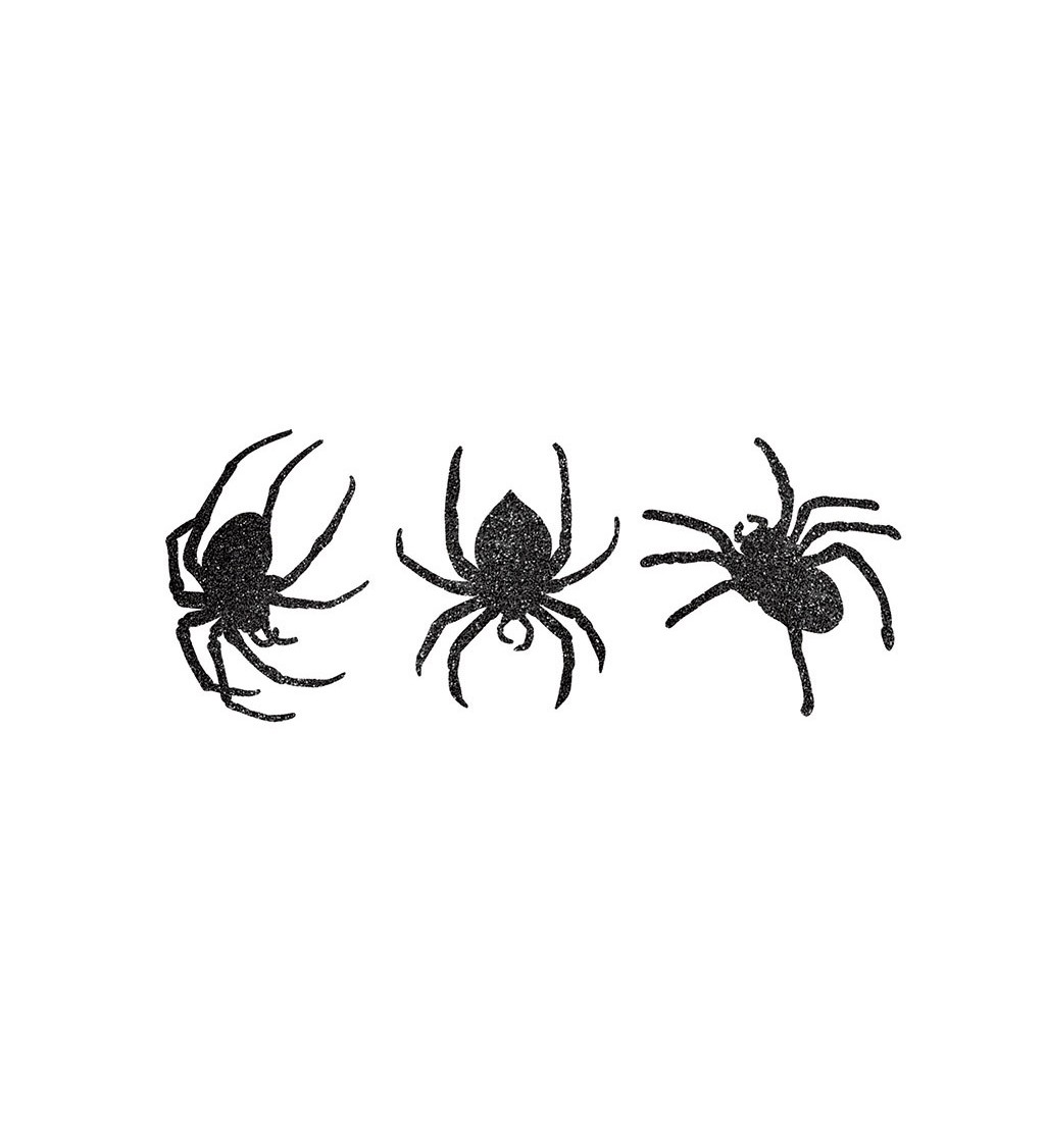 Halloweenská dekorace - třpytivý pavoučci