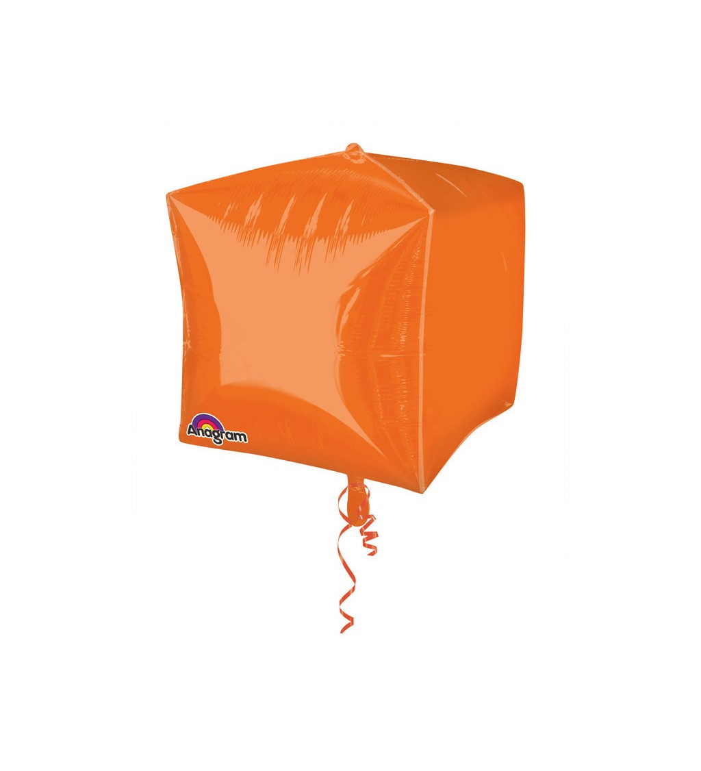 Balonek fóliový - Kostka Oranžová
