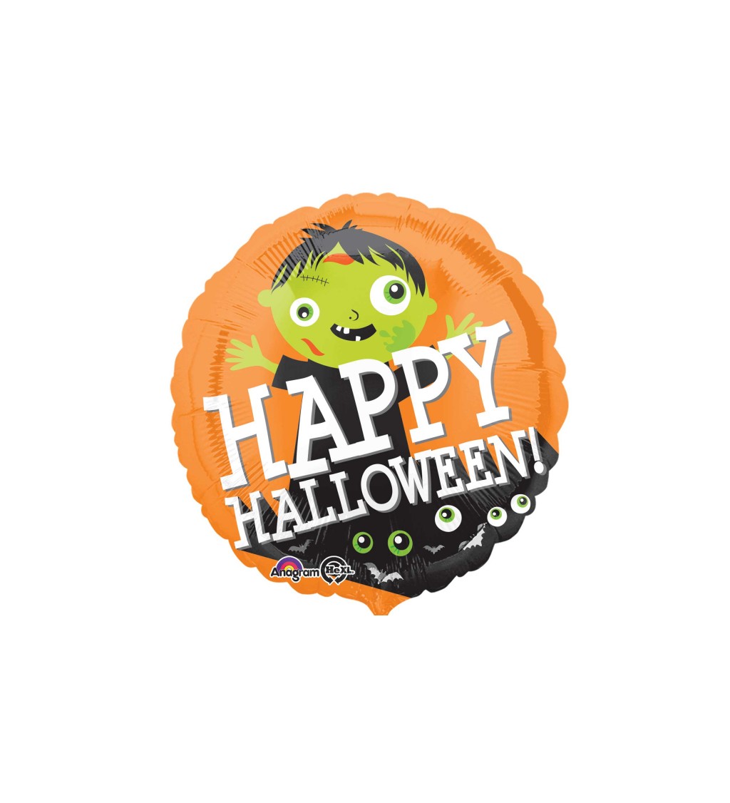 Balónek fóliový, Zombie -  "Happy Halloween"