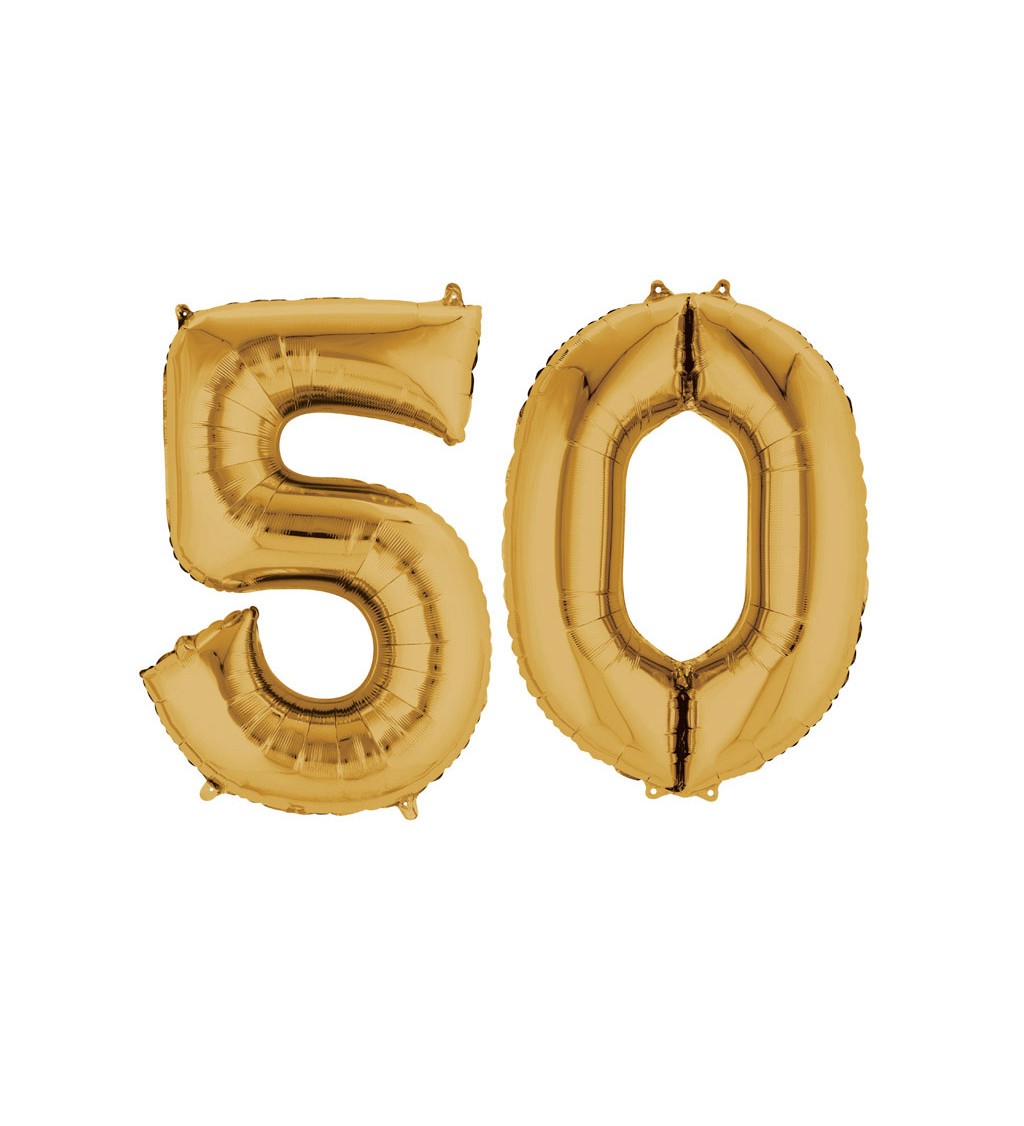 Fóliové balónky zlaté - velké číslo 50
