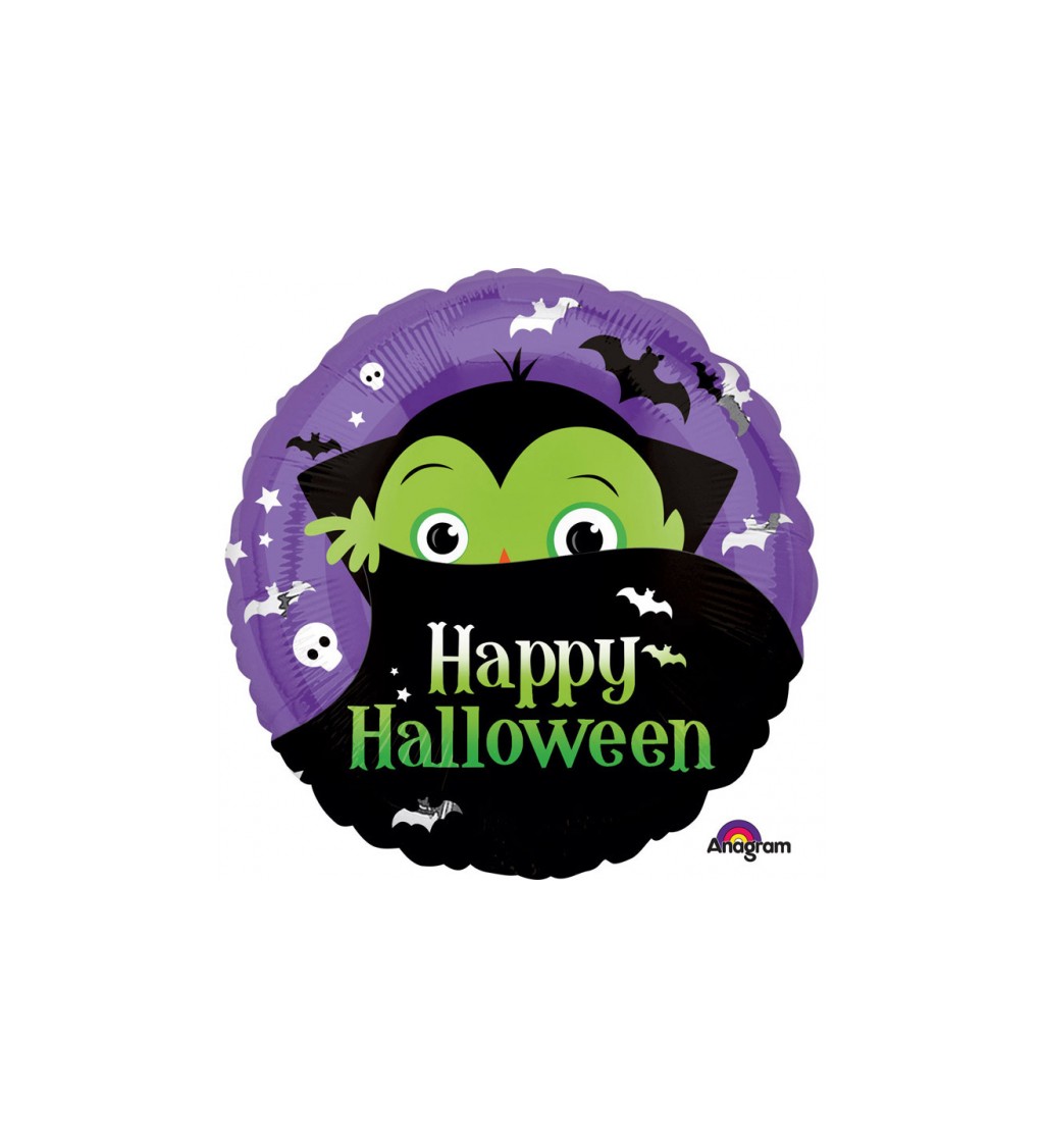 Balónek fóliový Dracula - Happy Halloween