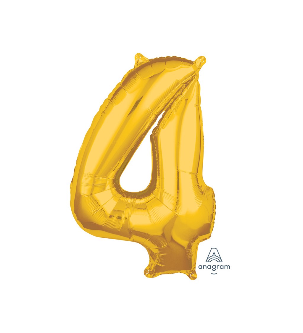 Fóliový balónek zlatý - číslo 4