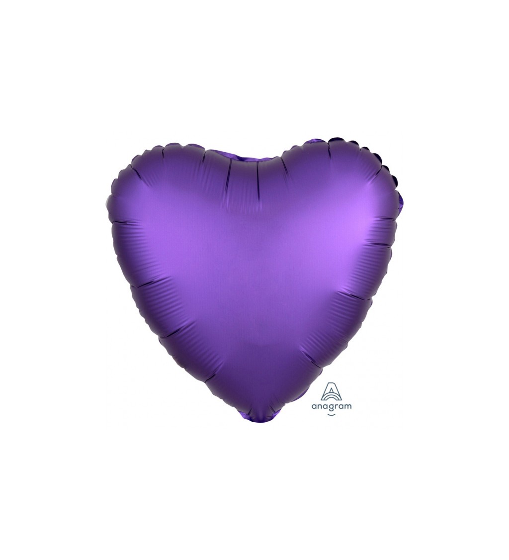 Balonek fóliový - Srdce Fialové