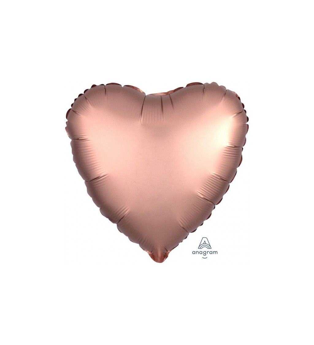 Balonek fóliový - Srdce Růžové zlato