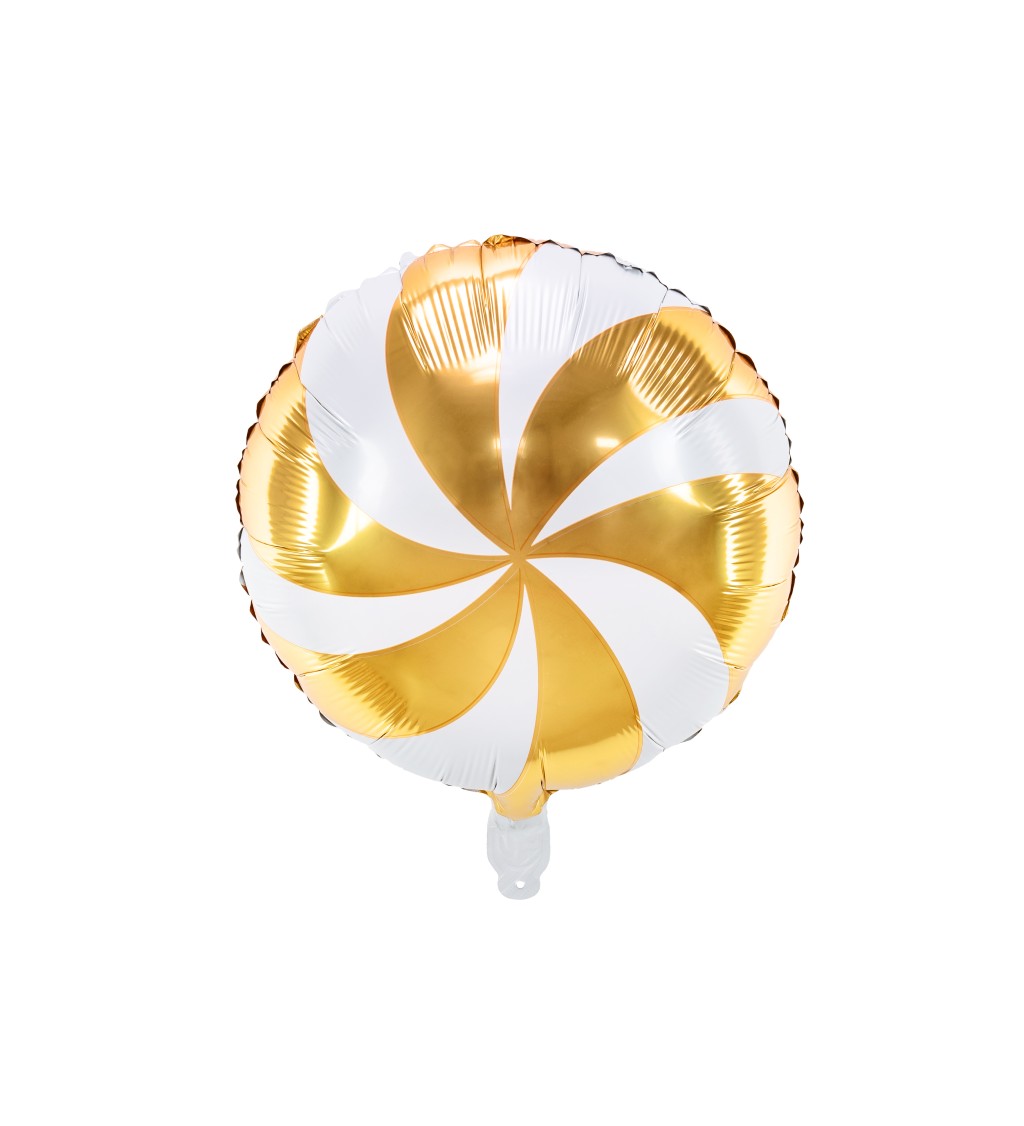 Fóliový balónek Candy III - zlato-bílý