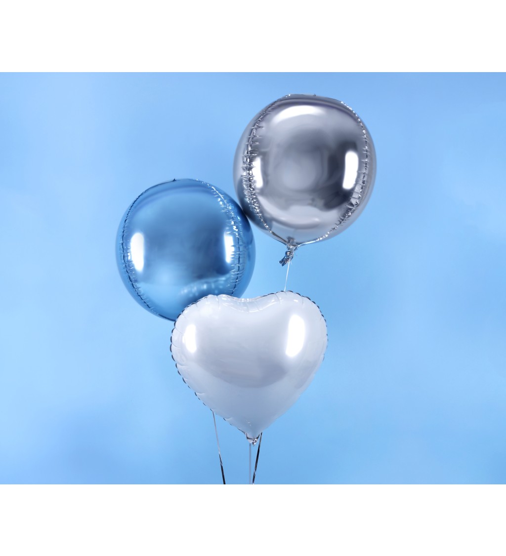 Kulatý fóliový balónek - stříbrný