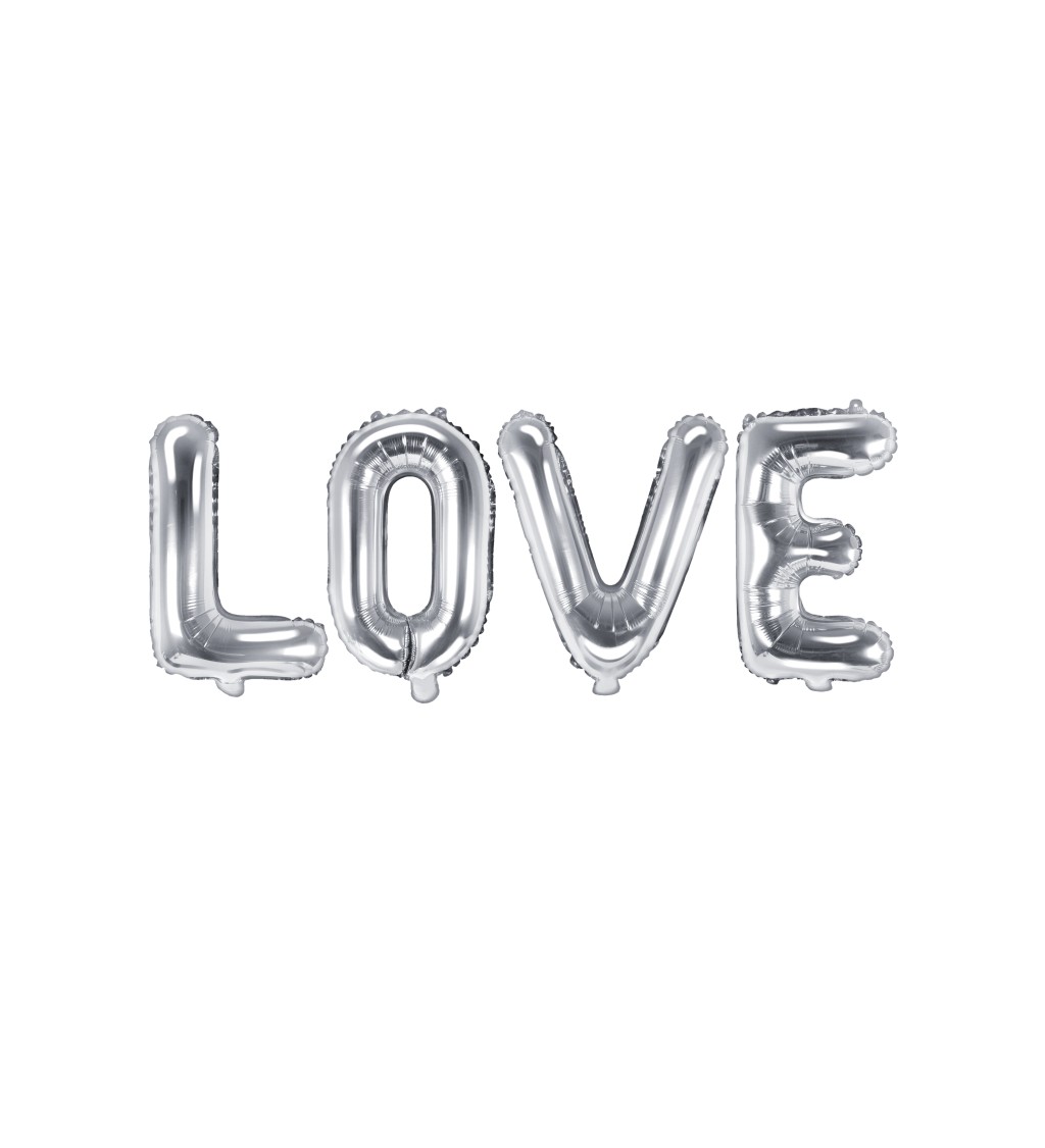 Fóliový balónek Love - stříbrný
