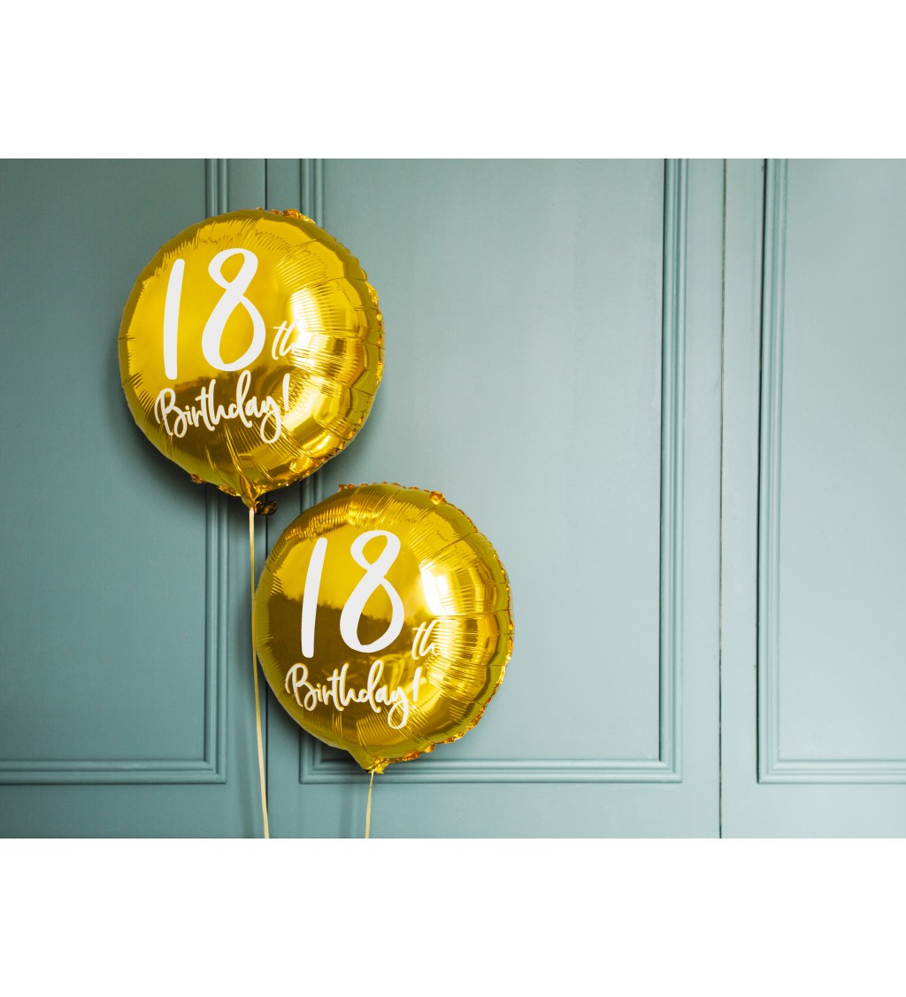 Fóliový balónek 18th Birthday - zlatý