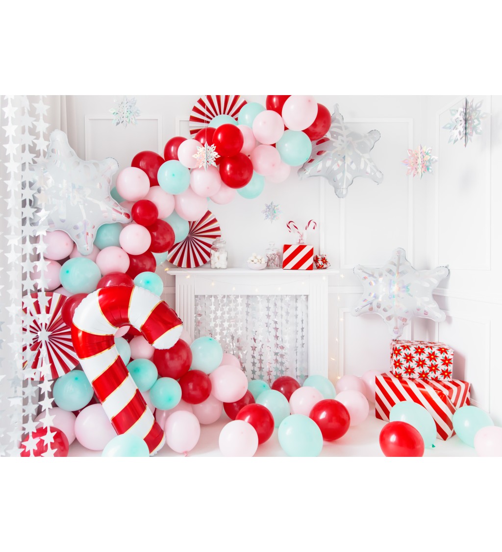 Fóliový balónek Candy II - červeno-bílý