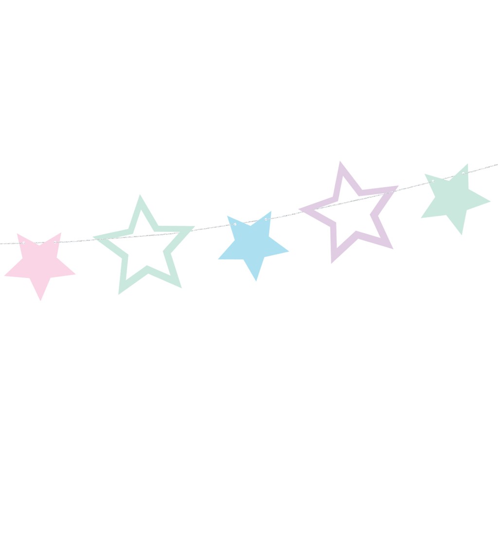 Girlanda - barevné hvězdy