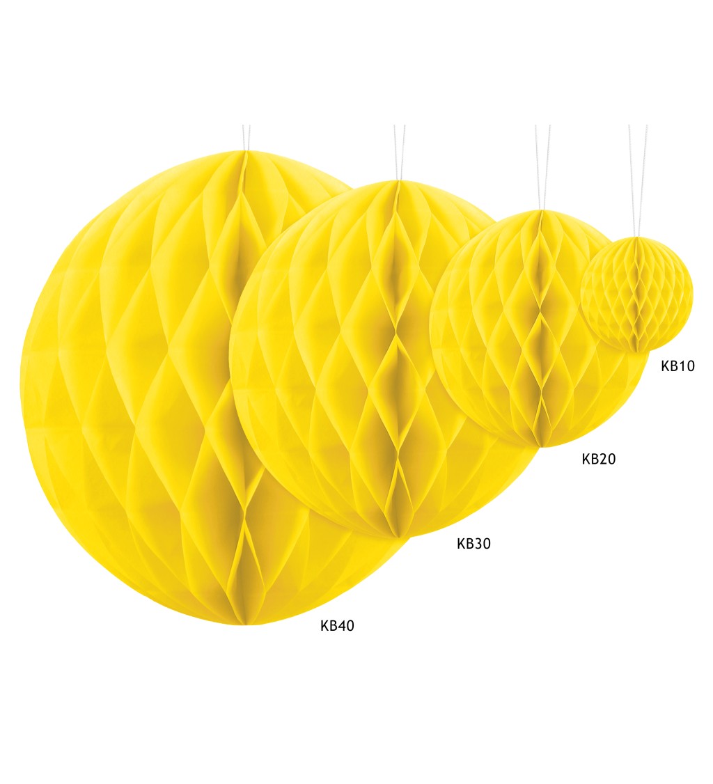 Papírová koule - žlutá, 10 cm