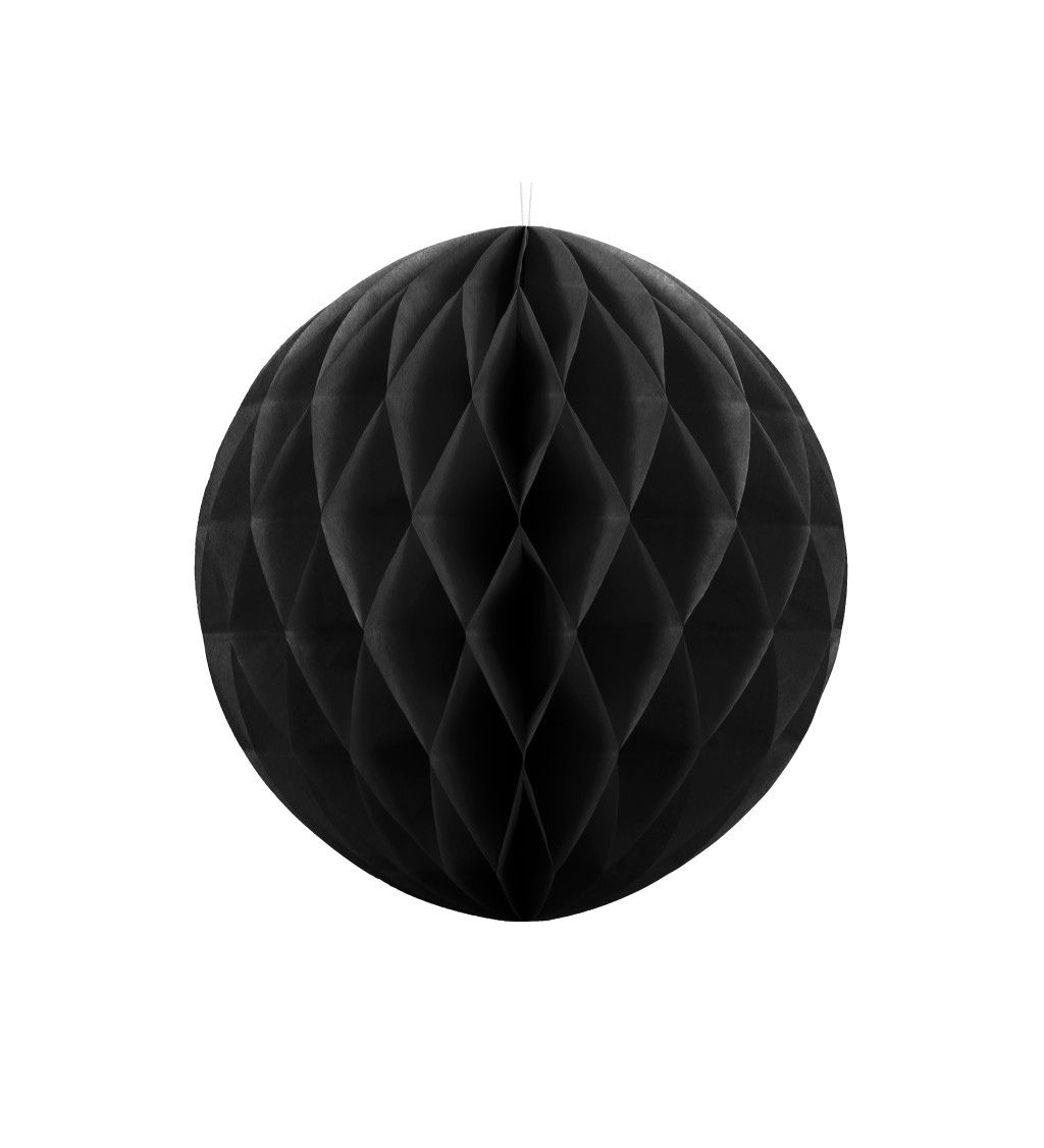Papírová koule - černá, 20 cm