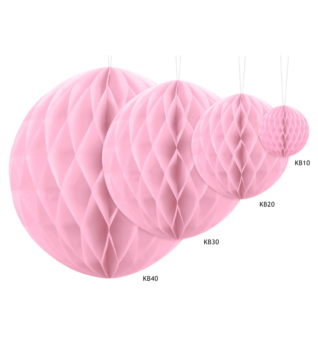 Papírová koule - světle růžová, 20 cm