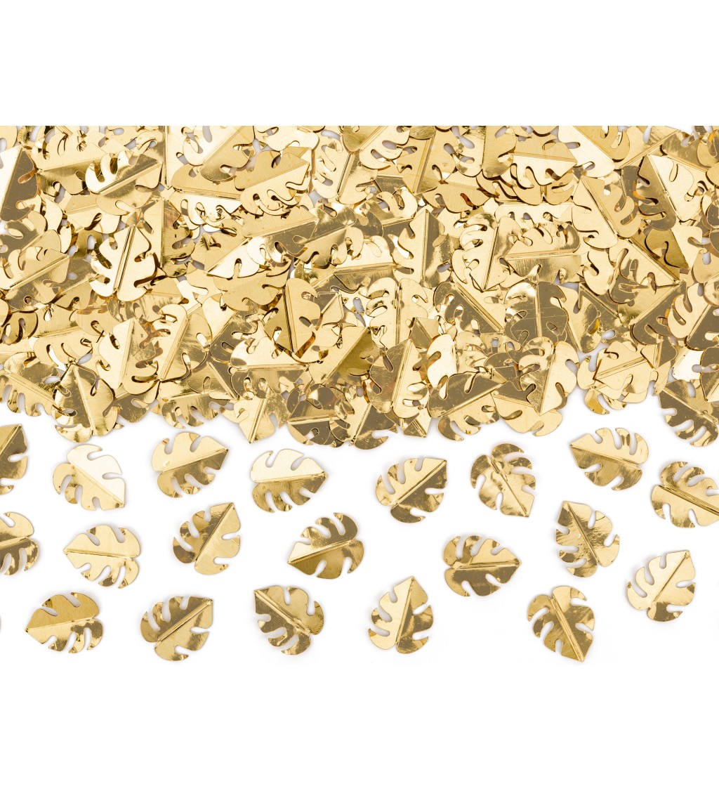 Konfety zlaté metalické lístečky